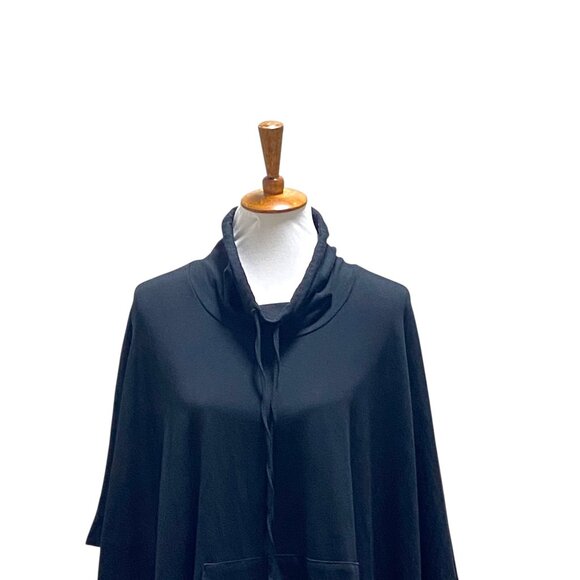 J.Jill PureJill Modal Blend Super Soft Poncho Black Size M/L Coastal Fall Boho - Picture 6 of 15